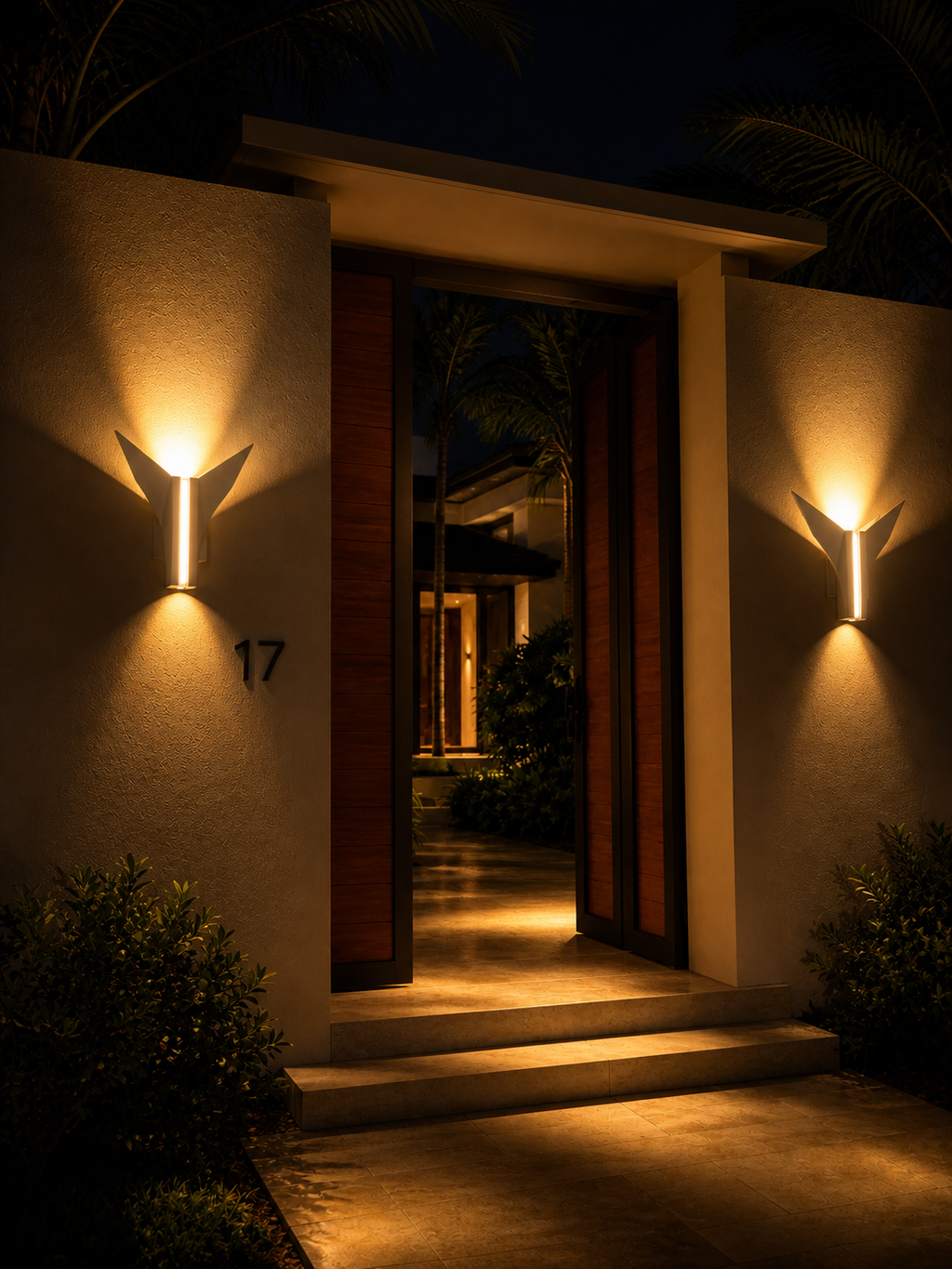 Buiten Wandlamp met Geometrische Vleugelvorm