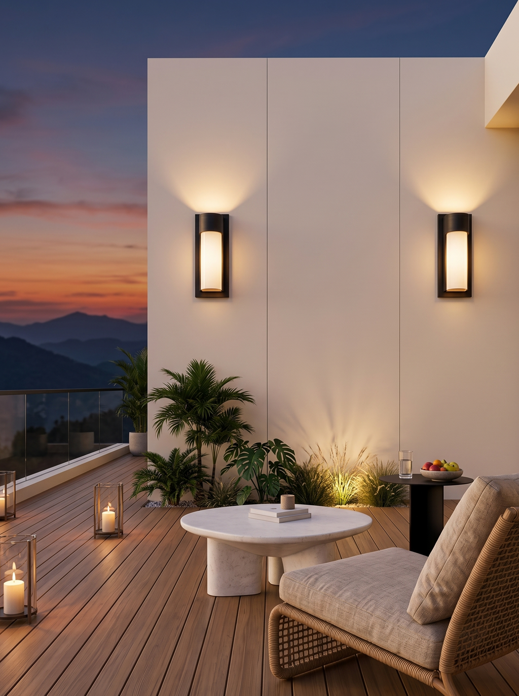 Buiten Wandlamp met Gebogen Bovenkap en Matte Diffuser