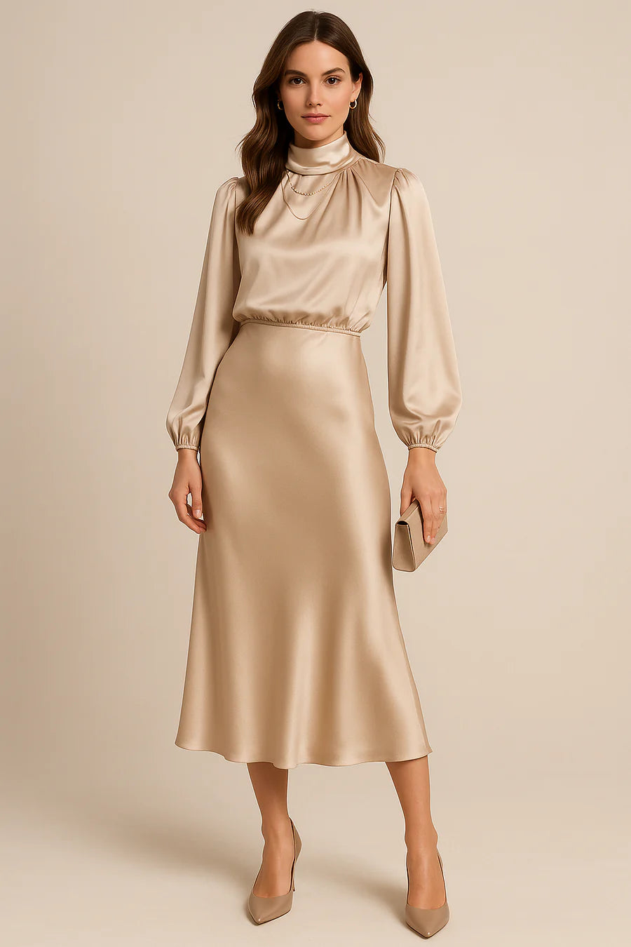 Elegante Midi Jurk van Katoen (Dames)