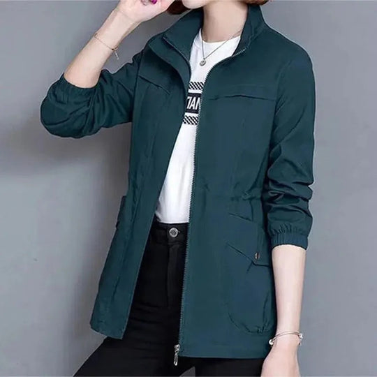 Waterdichte Korte Trenchcoat met Flatterende Pasvorm (Dames)
