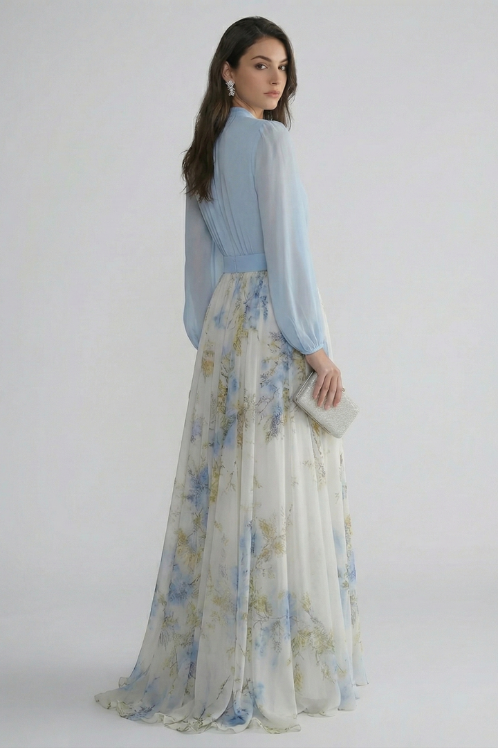 Elegante Maxi Jurk Met V-hals (Dames)