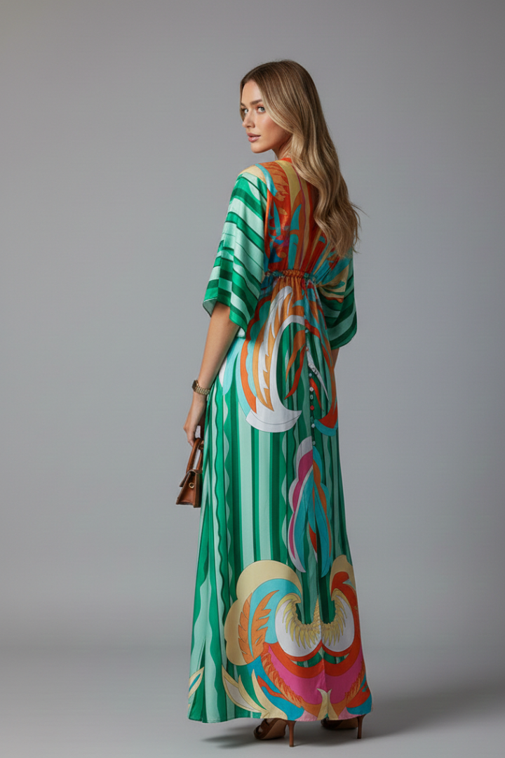Elegante Maxi Jurk Zomer met V-hals (Dames)