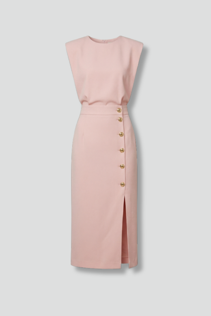 Elegante Midi-Jurk Dames met Ronde Hals (Dames)
