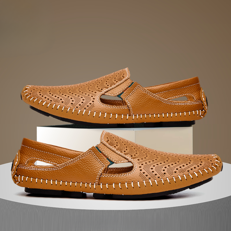 Elegante Leren Sandalen met Gewatteerd Voetbed (Dames)