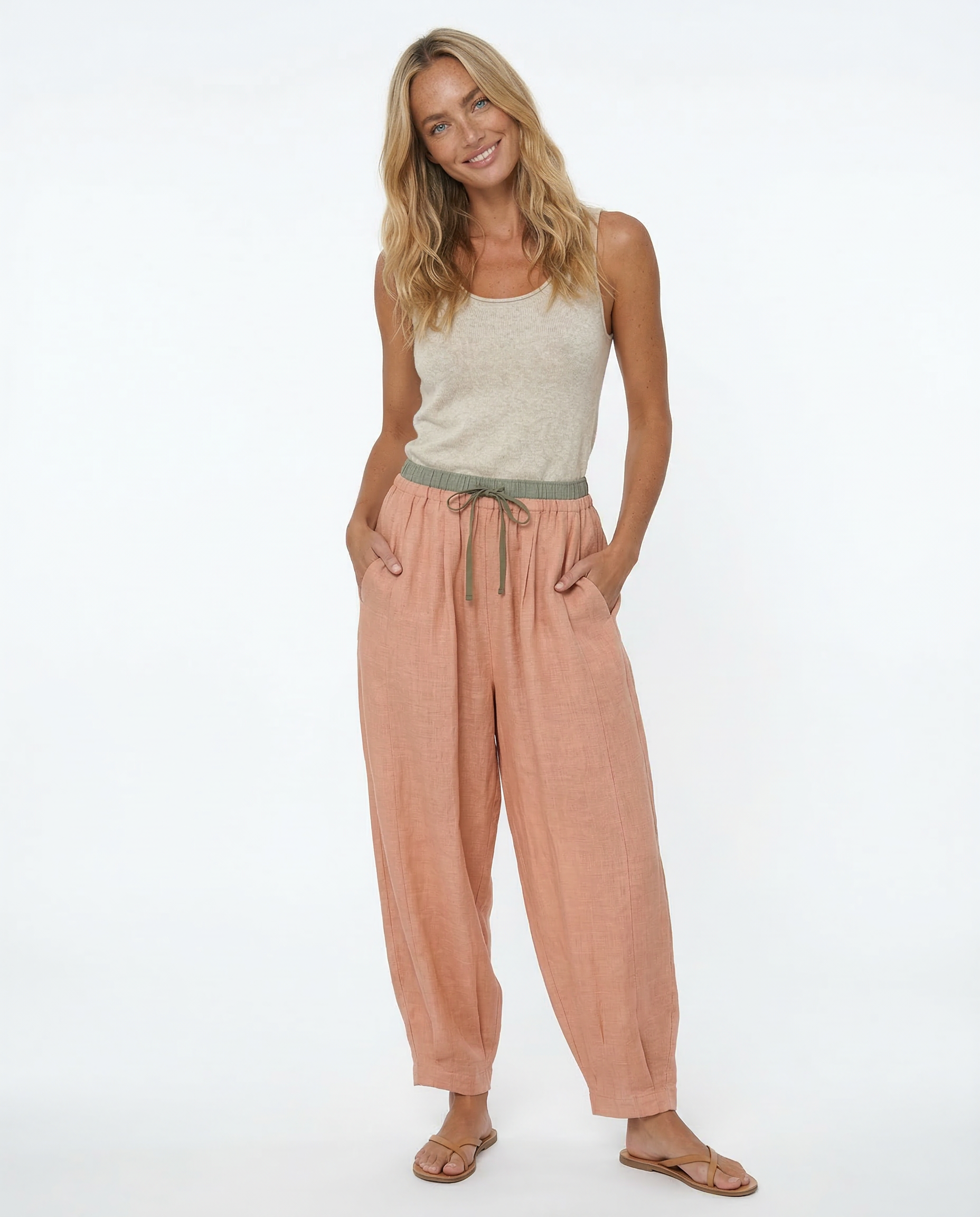 Linnen Broek met Ontspannen Pasvorm (Dames)
