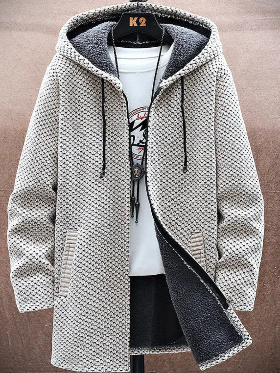 Hoodie van Wol en Kasjmiermix (Heren)