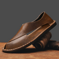 Italiaanse Leren Comfort Sandalen met Ademend Ontwerp (Heren)