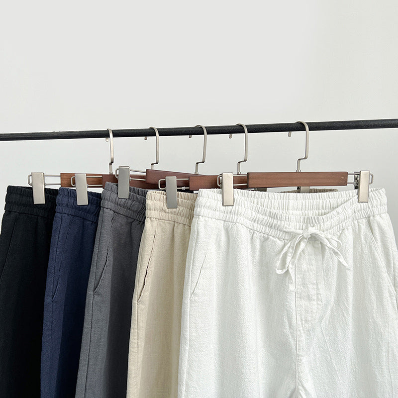 Linen Blend Comfy Pants - Lightweight Breathable Fabric with Elastic Waist 1