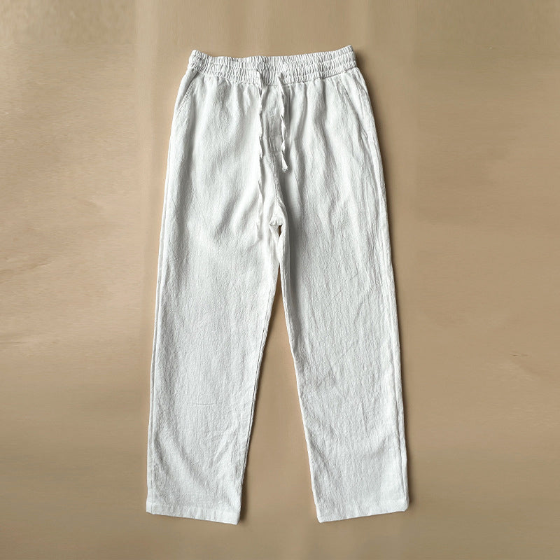Linen Blend Comfy Pants - Lightweight Breathable Fabric with Elastic Waist 2