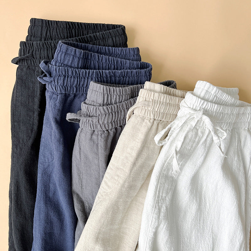 Linen Blend Comfy Pants - Lightweight Breathable Fabric with Elastic Waist 7
