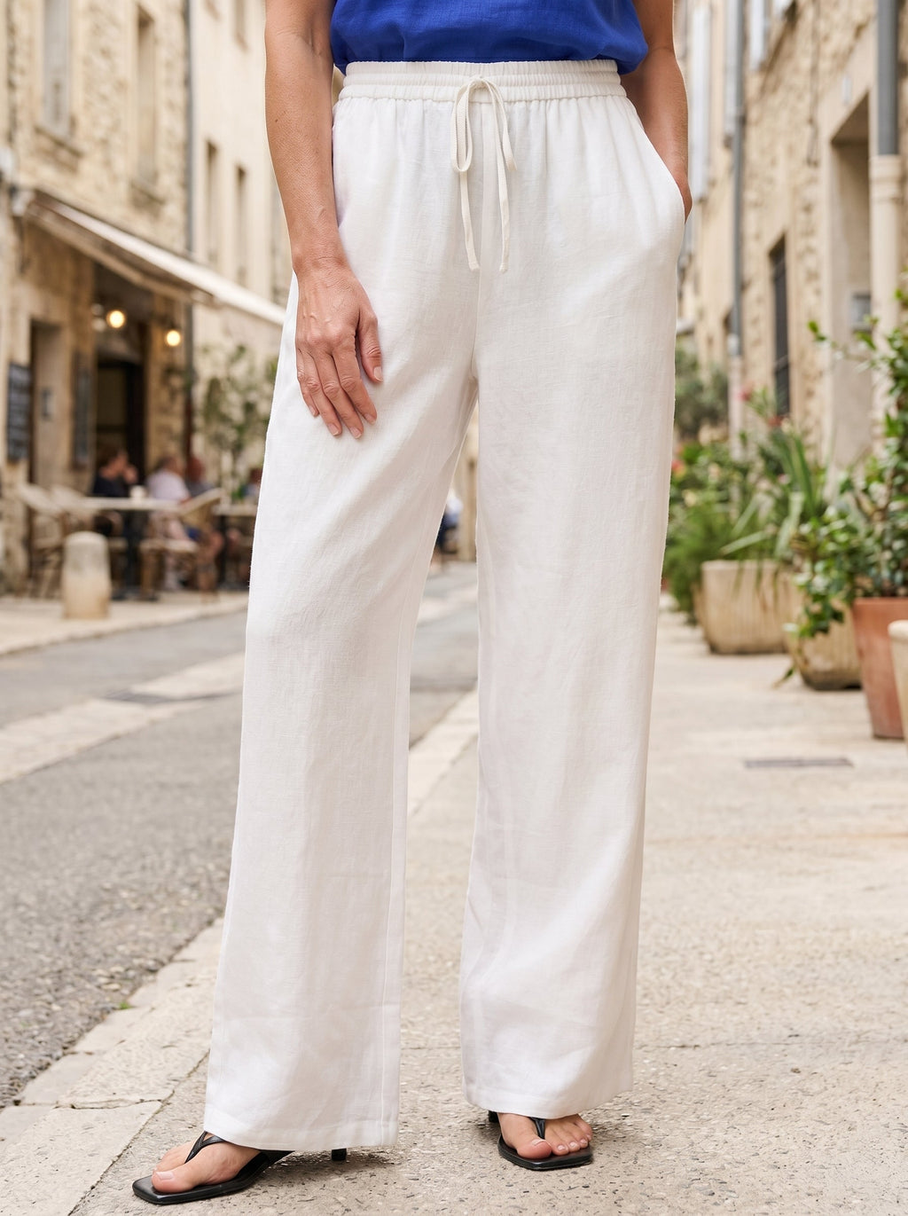 Linnen Broek met Rechte Pasvorm (Dames)