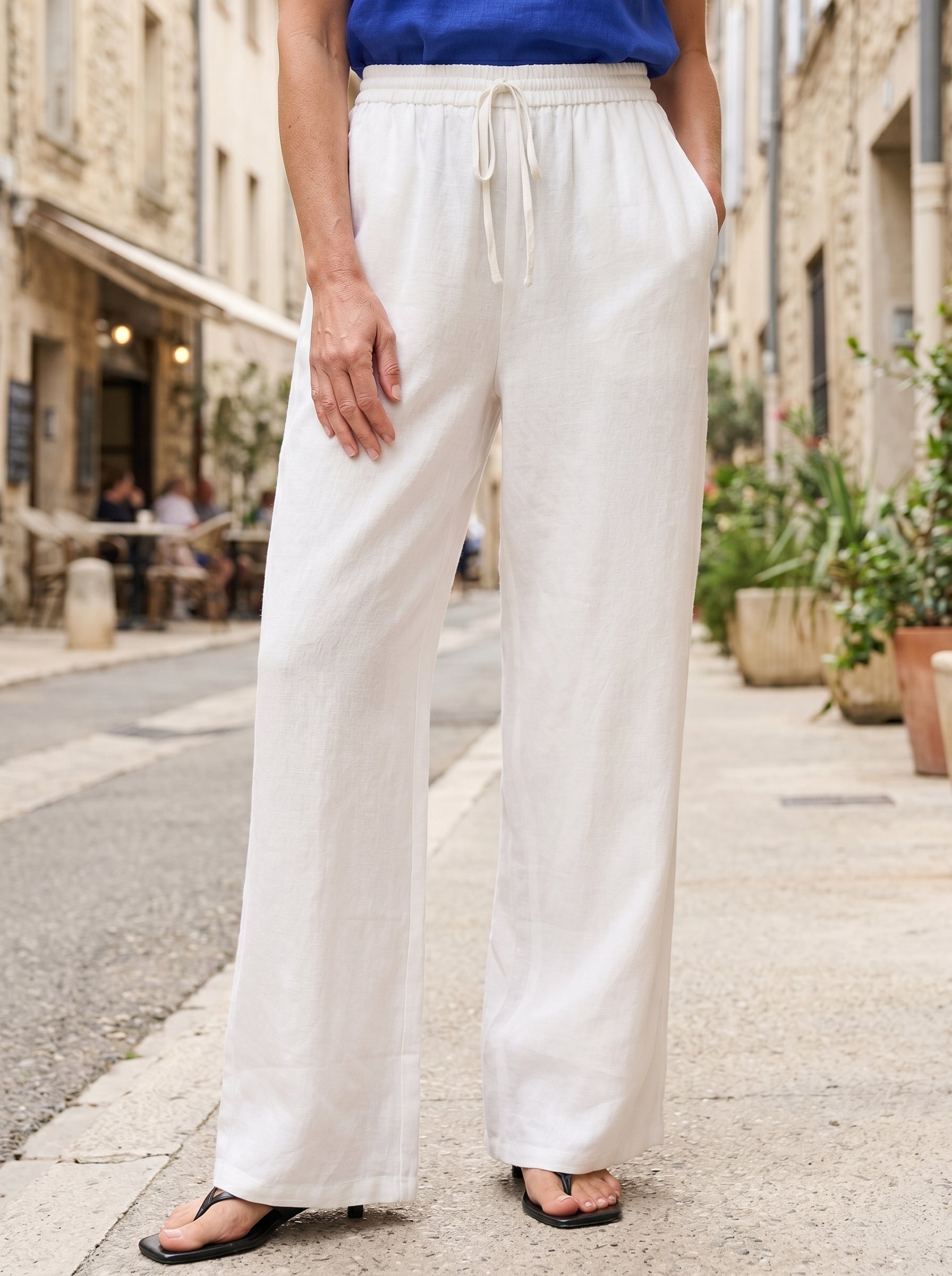 Linnen Broek met Rechte Pasvorm (Dames)