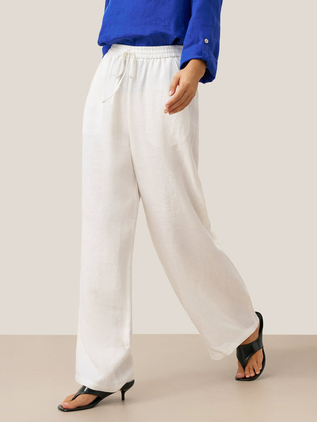 Linnen Broek met Rechte Pasvorm (Dames)