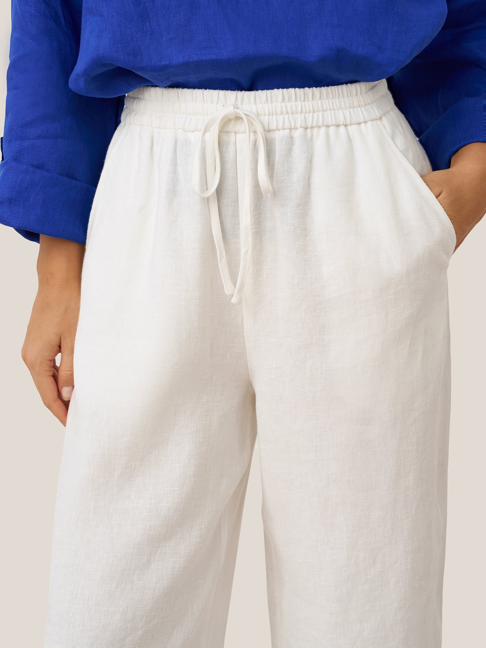 Linnen Broek met Rechte Pasvorm (Dames)