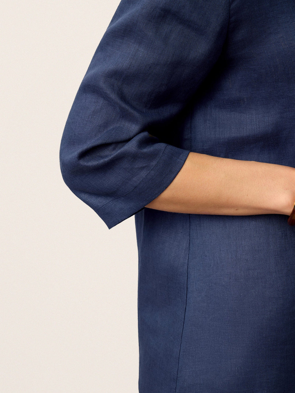 Linnen Blouse met Asymmetrische Kraag