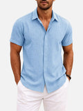 Linnen Katoenmix Overhemd Slim Fit (Heren)