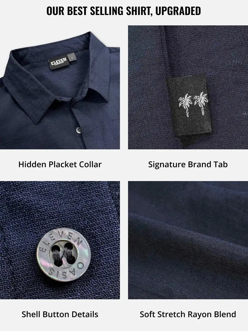 Linnen Katoenmix Overhemd Slim Fit (Heren)
