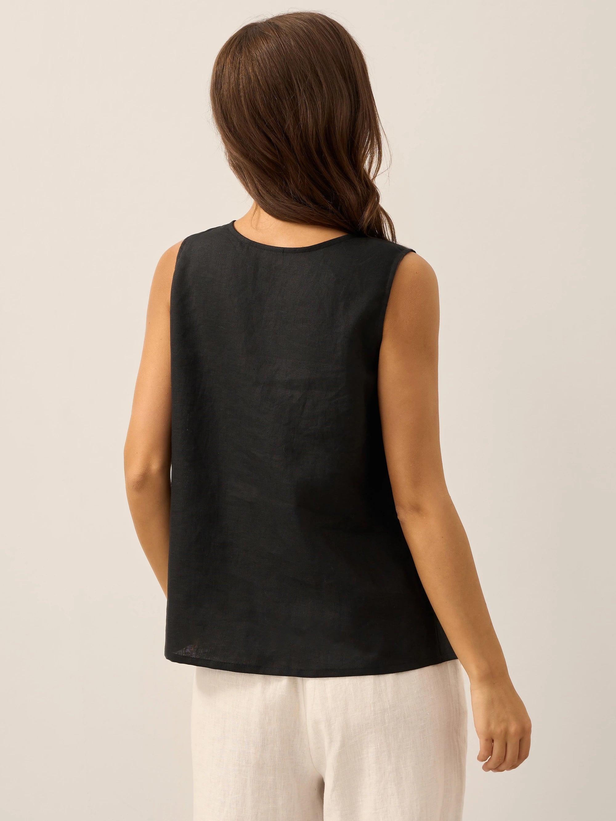 Linnen Mouwloze Tanktop (Dames)