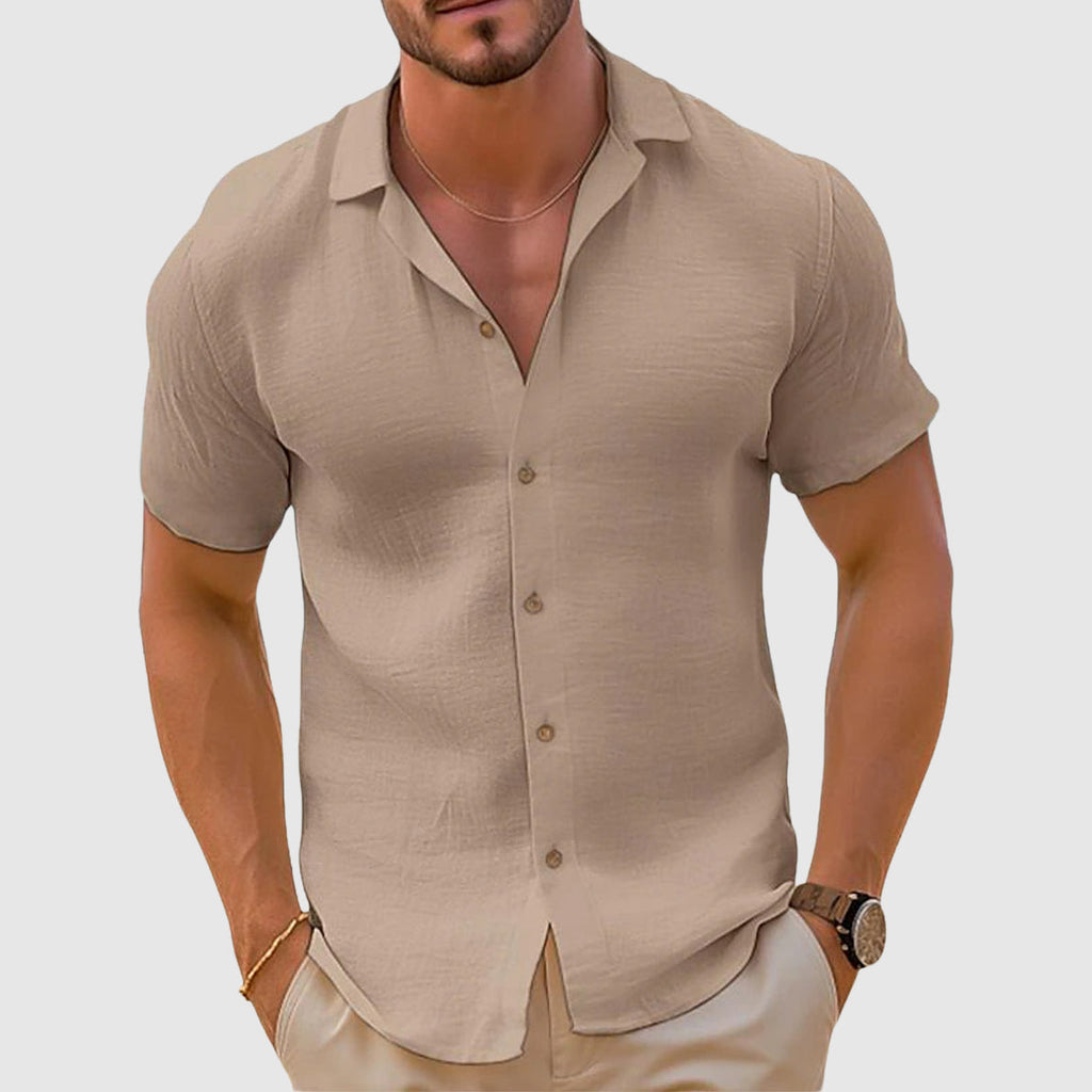 Lorenzo Vitali - Casual Premium Cotton-Linen Blend Men's Shirt for Versatile Style 0