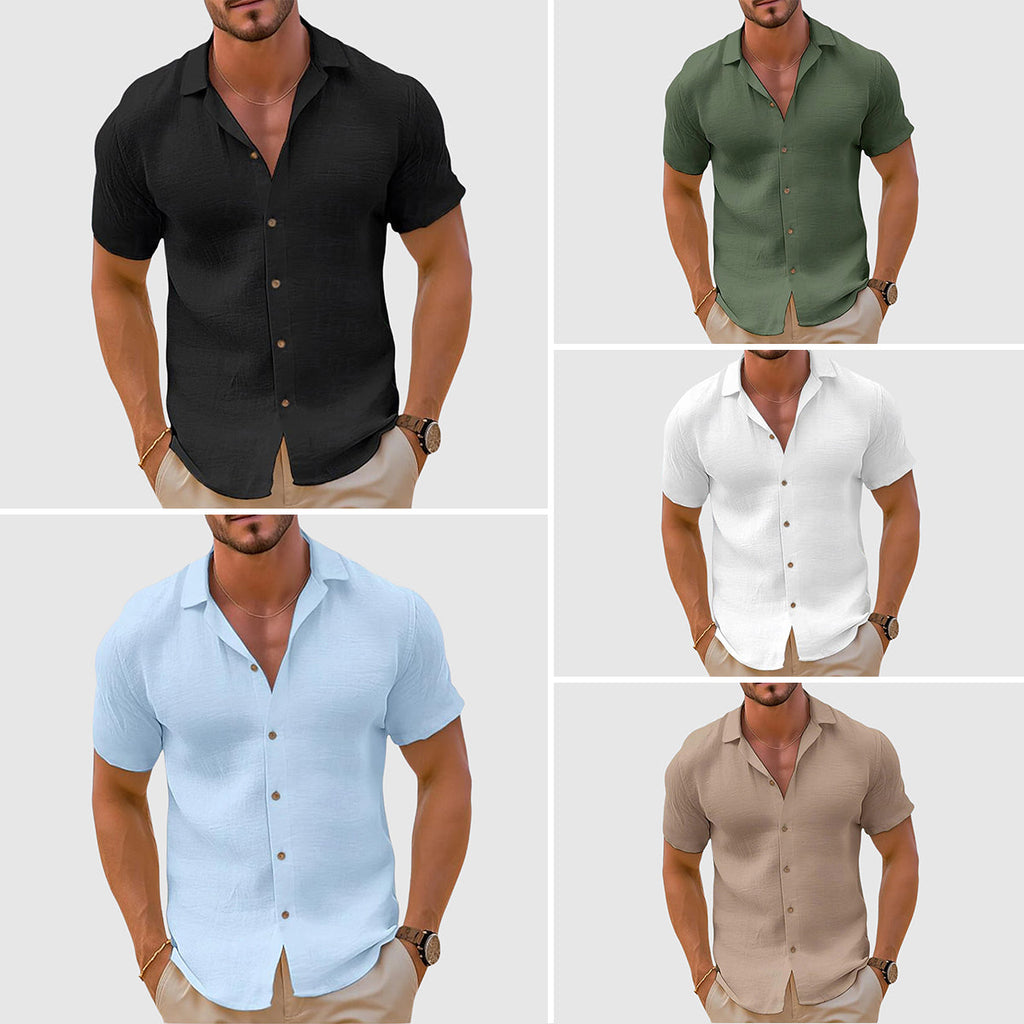 Lorenzo Vitali - Casual Premium Cotton-Linen Blend Men's Shirt for Versatile Style 5
