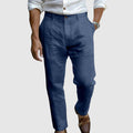 Luxe Linen Blend Ankle Pants - Premium Cotton-Linen, Timeless Comfort & Style 0