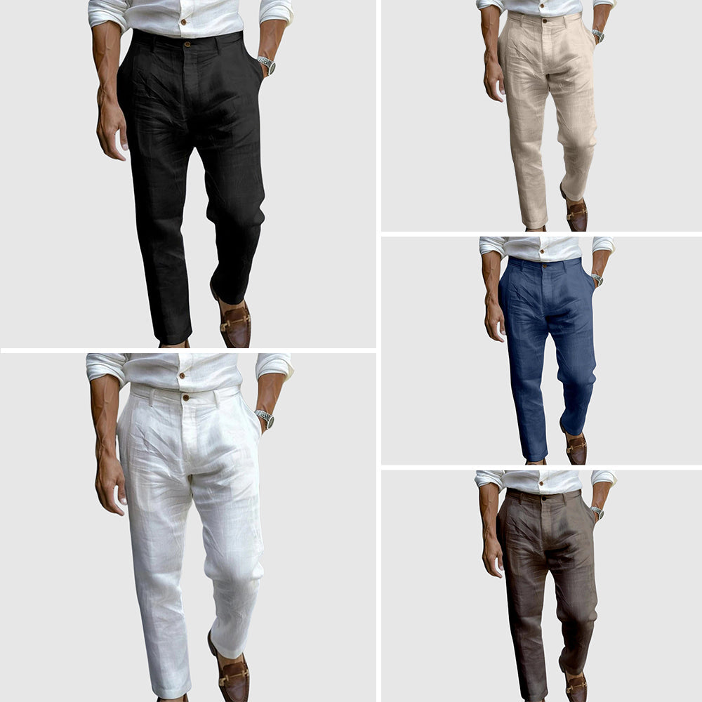 Luxe Linen Blend Ankle Pants - Premium Cotton-Linen, Timeless Comfort & Style 5