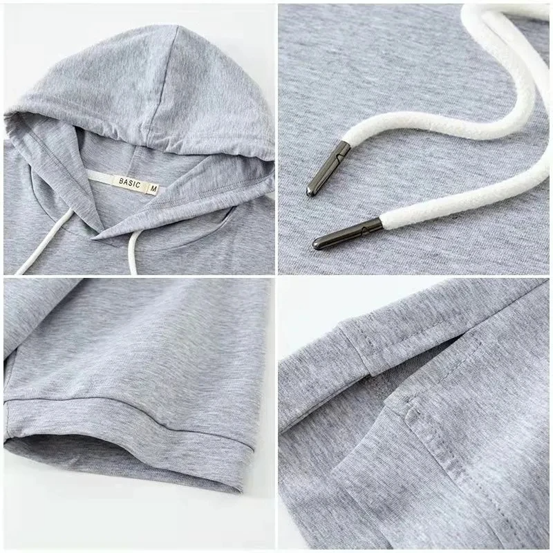 Korte Mouwen Hoodie Katoen (Dames)