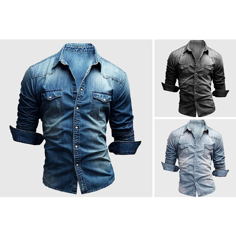 Theodore Willow - Slim Fit Miami Denim Shirt with Chest Pockets 3