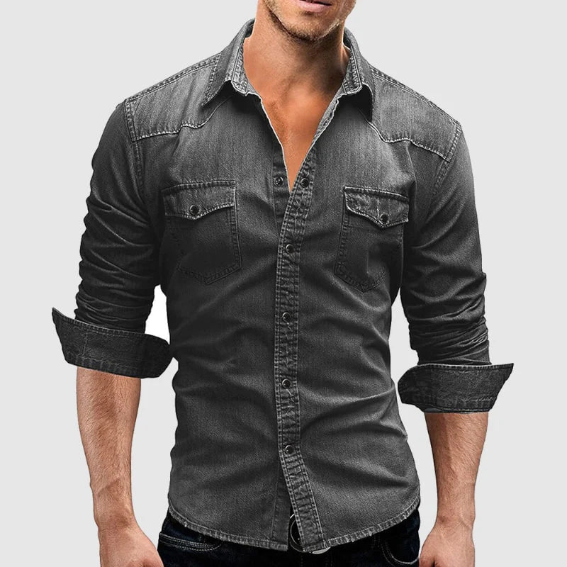 Theodore Willow - Slim Fit Miami Denim Shirt with Chest Pockets 5