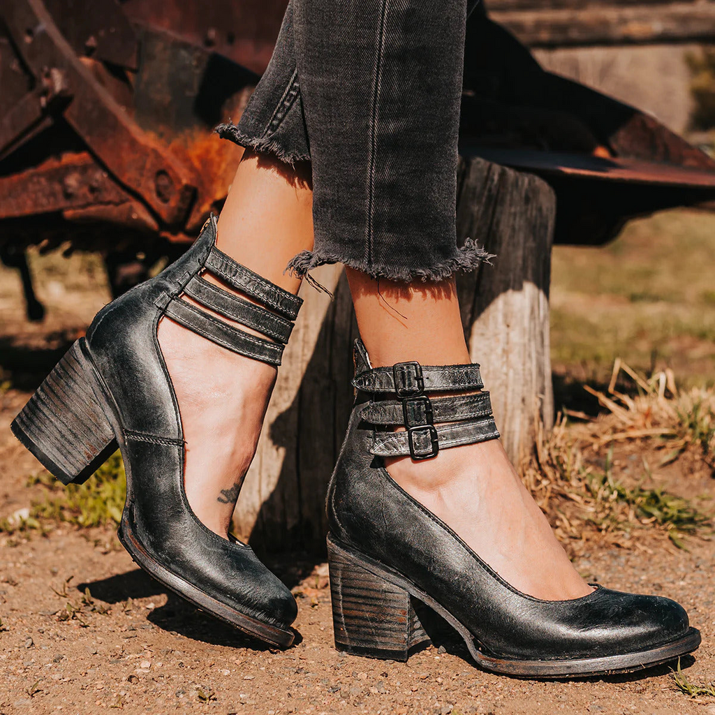 Vintage Enkelbandje Schoenen Met Blokhak (Dames)