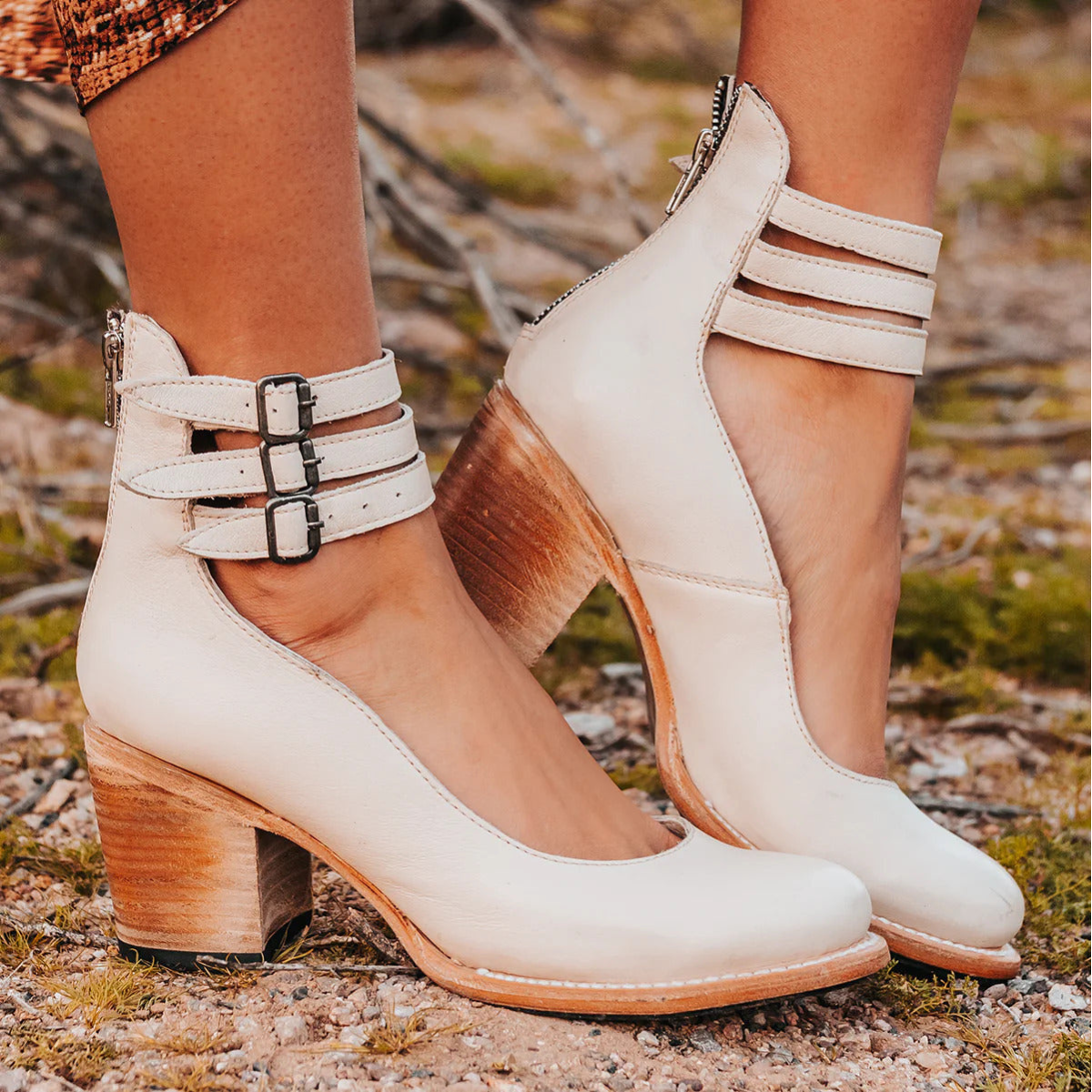 Vintage Enkelbandje Schoenen Met Blokhak (Dames)
