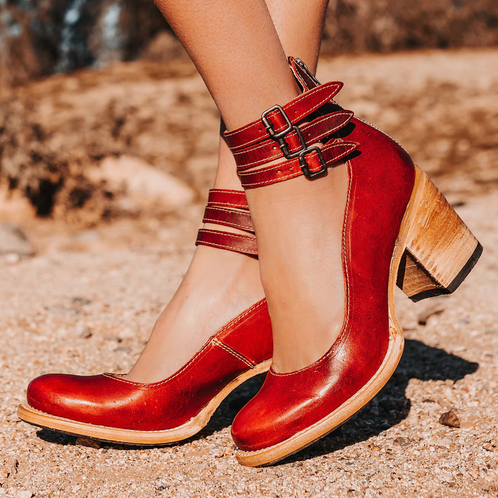 Vintage Enkelbandje Schoenen Met Blokhak (Dames)