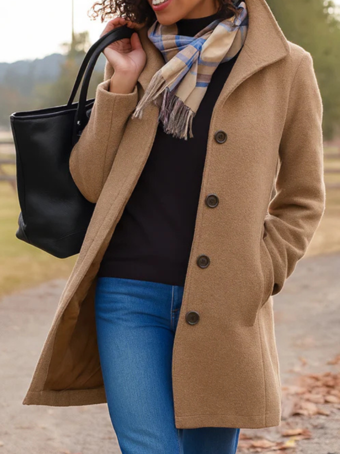 Klassieke Winterjas met Knoopsluiting (Dames)